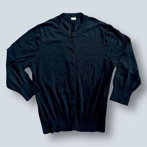 J. Crew Factory Black 3/4 Sleeve Button-Front Cardigan – XL